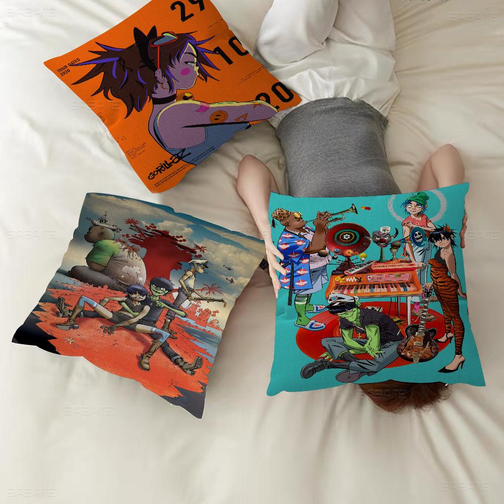 Gorillaz Retro Poster Personalized Pillow Dust Cover Bedroom Kids Party Decoration Pillowcase Birthday Children Gift
