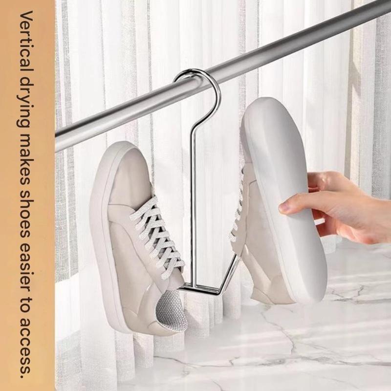 Strong Shoe Drying Rack Shoe Hangers For Outdoor Use Crafted From Premium Metal For Balcony Apartments Small Rooms