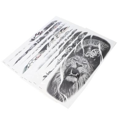 Stickers Tatouages Imperméables Grand Bras Entier Tigre Faux Stickers Tatouages Temporaires 9pcs/Set