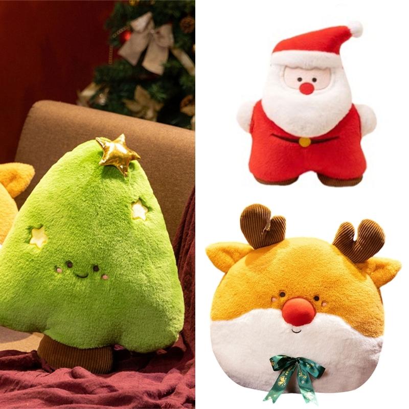 Festivo Natale Babbo Natale Pupazzo di Neve Cuscino Schienale Super Morbido Cotone PP Cuscino da Abbraccio Soggiorno Camera da Letto Decorazione