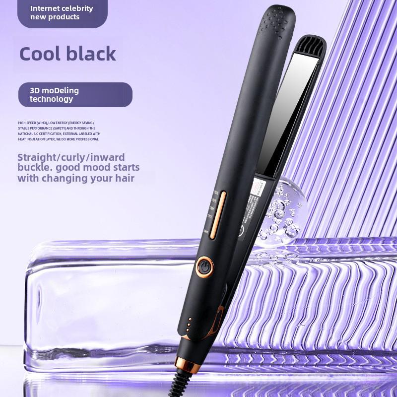Dual-Purpose Ceramic Hair Straightener & Curling Iron: Safe for Hair, Ideal for Straightening and Styling Bangs