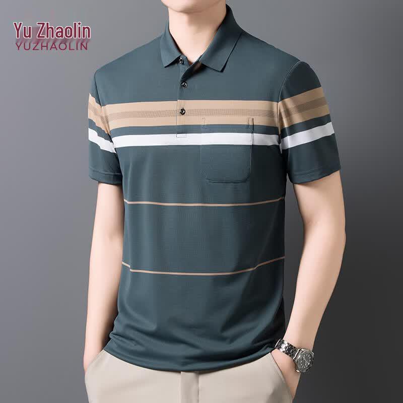 YUZHAOLIN Men s Color Block Polo T-Shirt 54/2XL