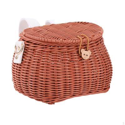 Çocuk Bisikleti Sepeti Bisiklet Önü Çocuk Kapaklı ve Omuz Askılı Bisiklete binme