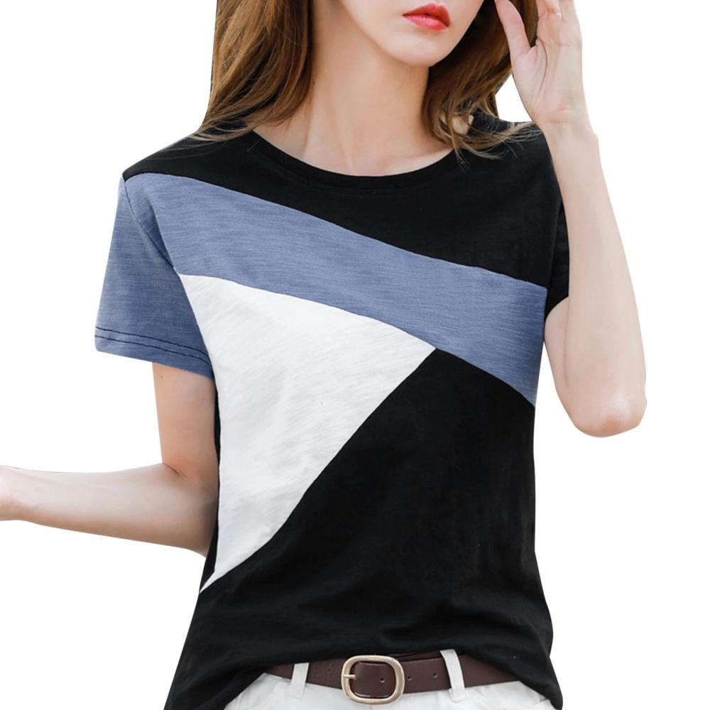 

Летняя модная футболка женская простая с диагональной полоской с 3D-принтом уличная повседневная футболка Харадзюку с круглым вырезом женские футболки XS