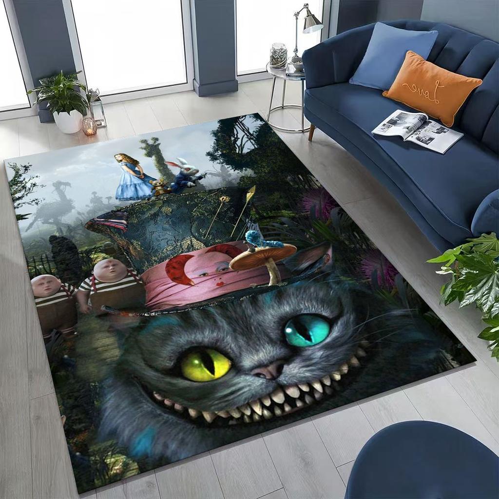 Dream Cheshire Cat Alice in Wonderland Cartoon Rug for Bedroom Living Room Sofa Home Doormat Decor, Large Kid Non-slip Floor Mat