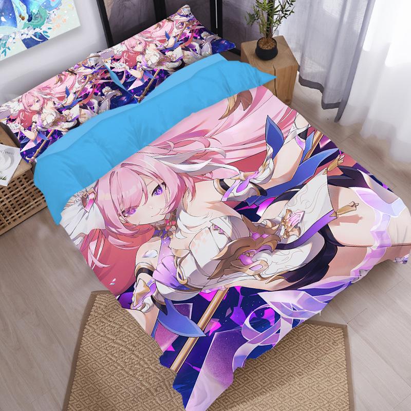 Anime Elysia Bedding Sets Japanese Anime Two-Dimensional Girl Duvet Cover Set Kawaii Sexy Girl Quilt Cover 2/3Pcs
