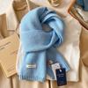 100% Australian Merino Wool Scarf - New Style Solid Color, Unisex Winter Warm Knitted Neck Warmer