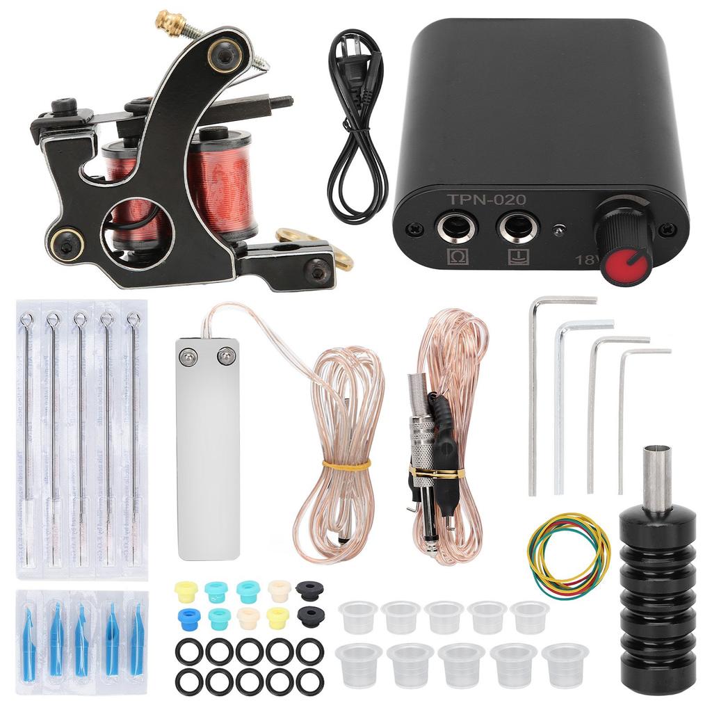 Complete Tattoo Kit Starter Tattoo Coil Machine Set Tattoo Power Supply Tattoo Accessories