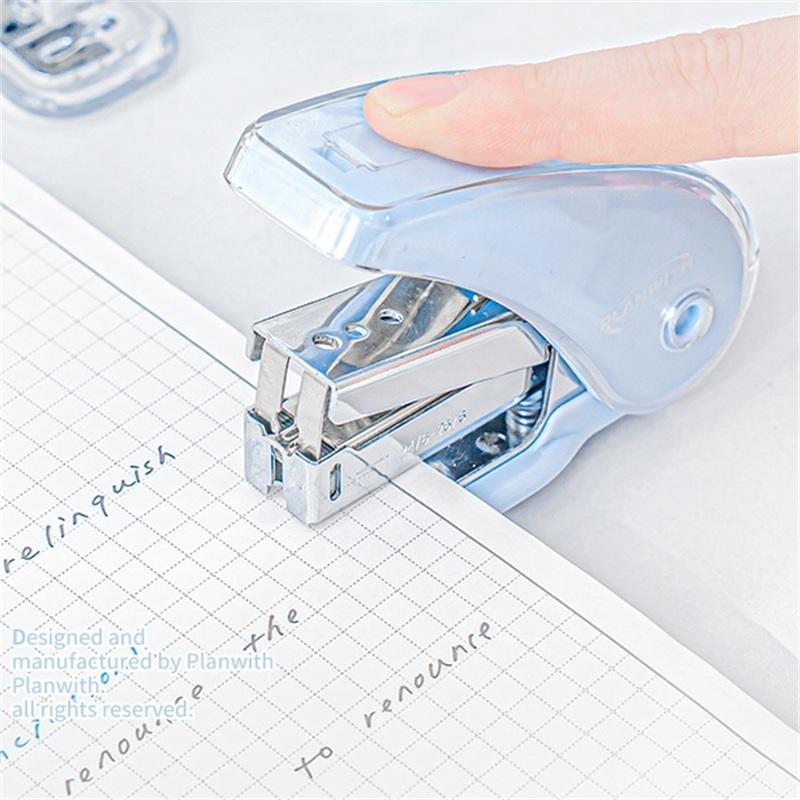 Kawaii Visual Transparent Large Capacity Stapler Student Learning Stationery Kit School Office Supplies