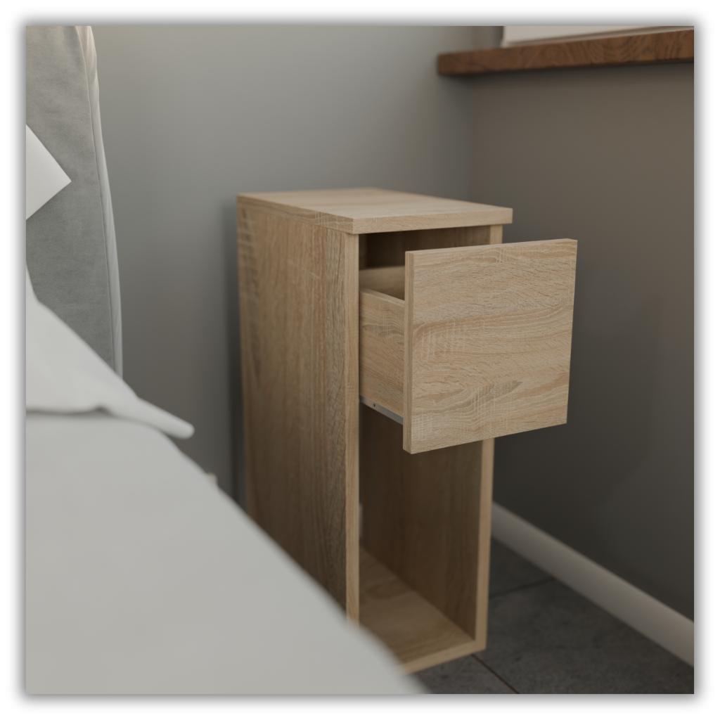 Bedside Cabinet Sonoma Oak Narrow 20 Cm Bedside Table With 1 Drawer For Bedroom