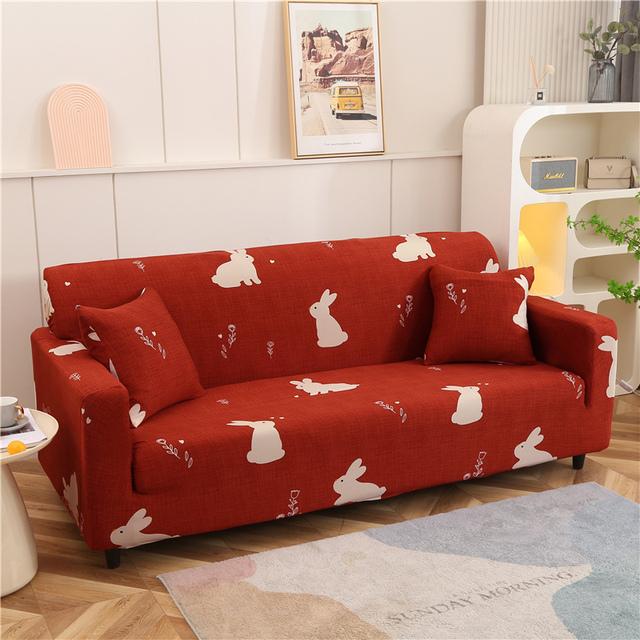 1 /2 /3 /4 Seater Geometry Sofa Cover Stretch Spandex L Shape Sofa Covers Cartoon Chaise Longue Couch Slipcover Furniture Protector