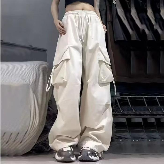 Women's High-waisted Straight-leg Wide-leg Pants Loose Casual Mopping Trousers Cargo Pants
