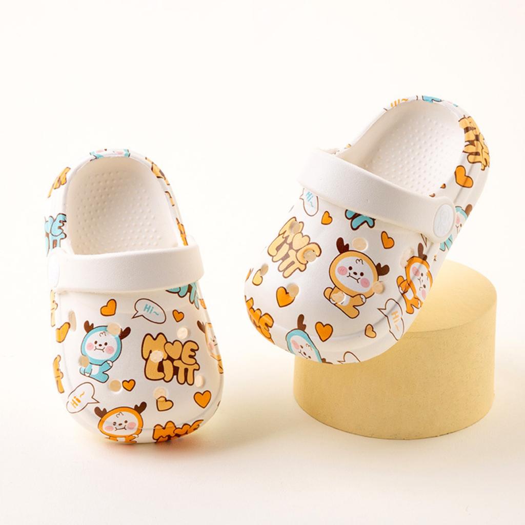 Children's Slippers Men And Women Indoor Cute Light Soft Bottom Bathroom Full Print Middle And Small Children Hole Shoes