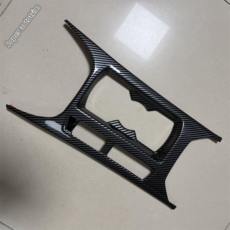 LHD Central Control Gear Shift Stall Water Cup Panel Cover Trim Carbon Fiber Accessories For Volkswagen T-Roc T Roc 2018 - 2025