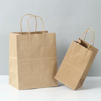 Multi-size Kraft Paper Bag Creative Tote Bag Coffee Takeaway Packaging Pockets Bread Dessert Paper Bag DIY Handbags for Food Handicrafts 25/50/100pcs