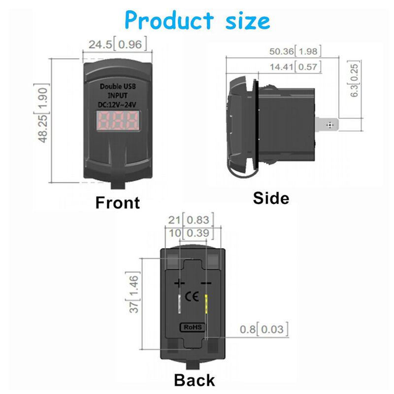 Quick Charge 3.0 Dual USB Rocker Switch QC 3.0 Fast Charger LED Voltmeter for Boats Car Truck Motorcycle Smartphone Tablet
