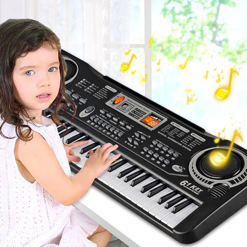 61 Keys Musical Instruments Piano Digital Electronic Organ Keyboard Pianos Electric Piano with Microphone for Children