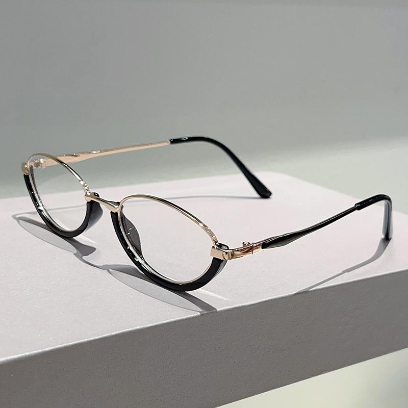 Oval Glassses Women Chic  New Blue Light Blocking Optical Frames Trendy Vintage Luxury Brand Design Decor Eyeglasses