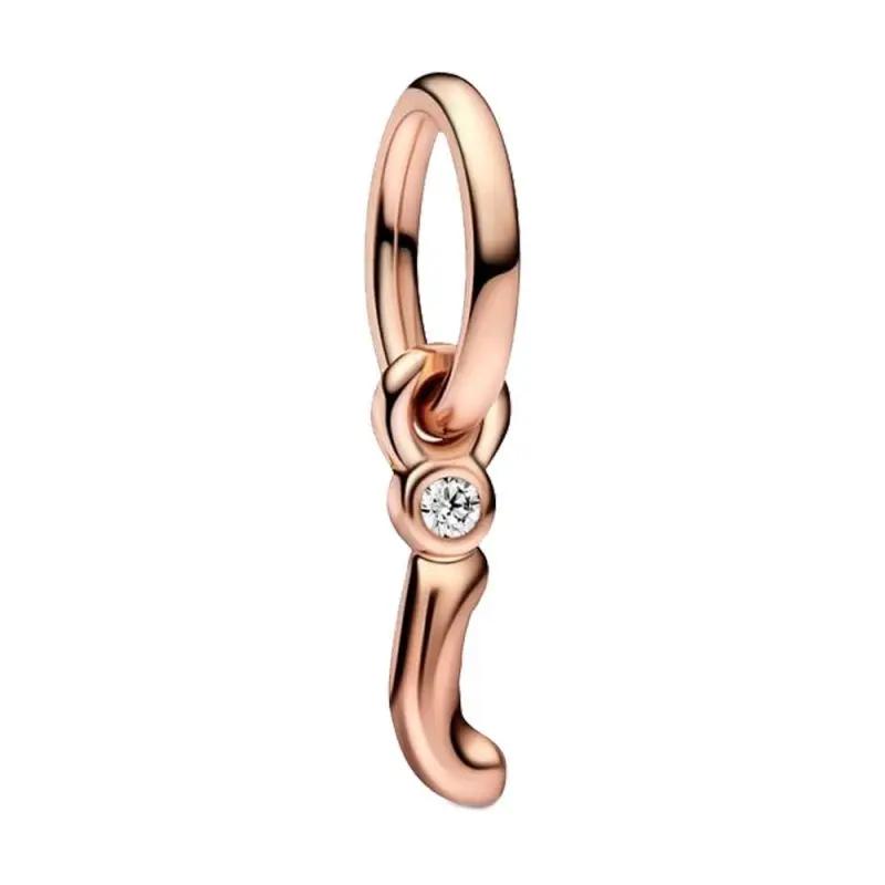 Brand New Plated Rose Gold Letter A-z 26 Alphabet Bead Component Zircon Letter Charm Bead Component Compatible With Authentic Original Bracelet High