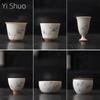 Chinese Retro Underglaze Ceramic Blue and White Hand-painted Jun Bamboo Tea Cup High-footed Teacup Fragrance Cup Kung Fu Tea Set
