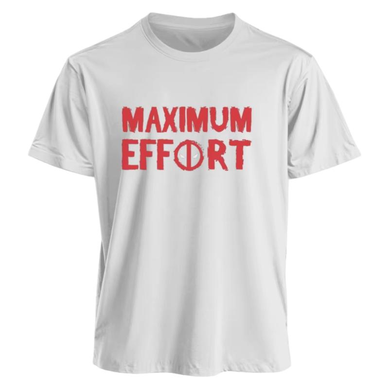 Marvel TShirt Men Women Deadpool Maximum Effort American Niche Fitness Trendy Oversized Short Sleeve Casual Streetwear Tee