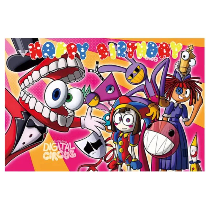 The Amazing Digital Circus Printing Design Background Fabric Kids Birthday Decor