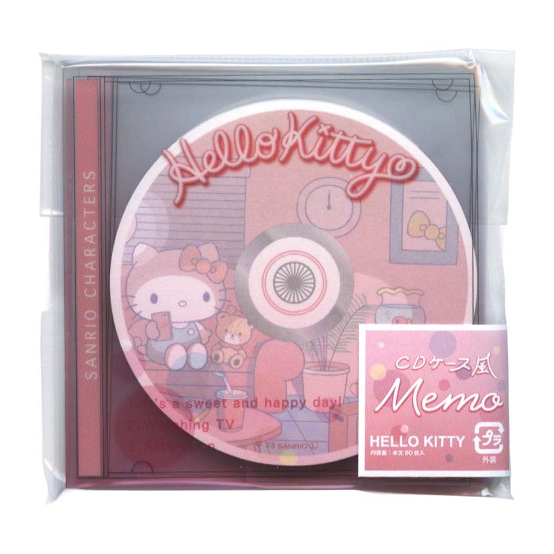 Sanrio CD memo pad featuring Hello Kitty case-style