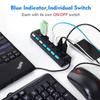 USB 2.0  HUB 4/7 Port Multiple Expander With ON/OFF Switch Multi USB Splitter Hub 4ports 7ports Adapter Computer Accessories