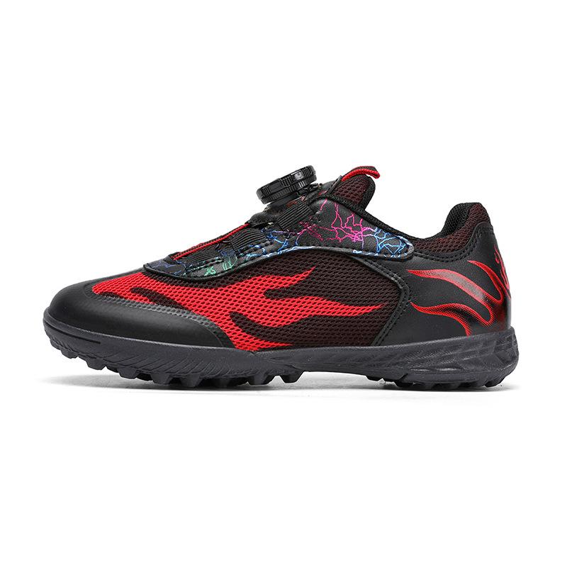 New rotary buckle children's mesh football shoes broken nails boys and girls lace-up free sports shoes spot straight hair