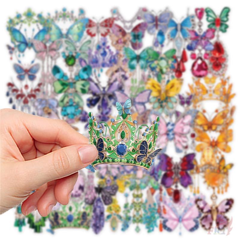 50Pcs/Set Butterfly Jewelry Series 01 PET Stickers Waterproof DIY Fashion Doodle Decals Stickers