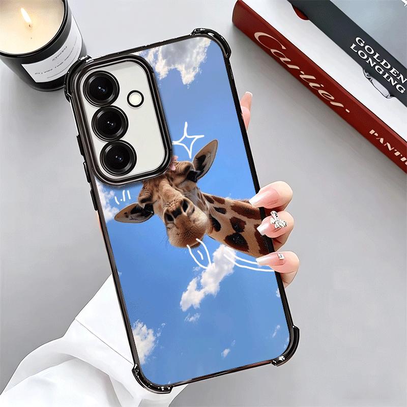 Giraffe Animal Pattern Plating Phone Case For Samsung A17 A07 A37 A57 A16 A56 A15 A55 A14 A54 A13 A53 A26 A36 A25 A35 A24 A34 A2