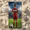 1Pc Of Personalized Beach Towel Featuring A Football Player - Made From Soft, Highly Absorbent Microfiber, Lightweight