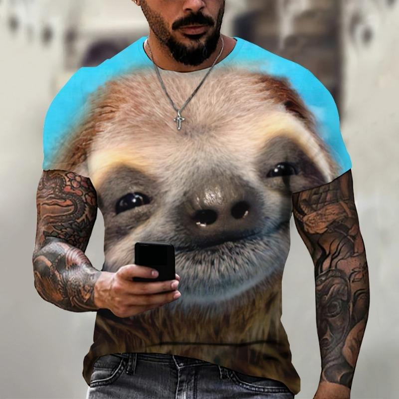 Fashion Animal Monkey Printed Kids Adult T-shirt Summer Women's and Men's Casual Outdoor Girl and Boy Short Sleeve Tees Top Pullover