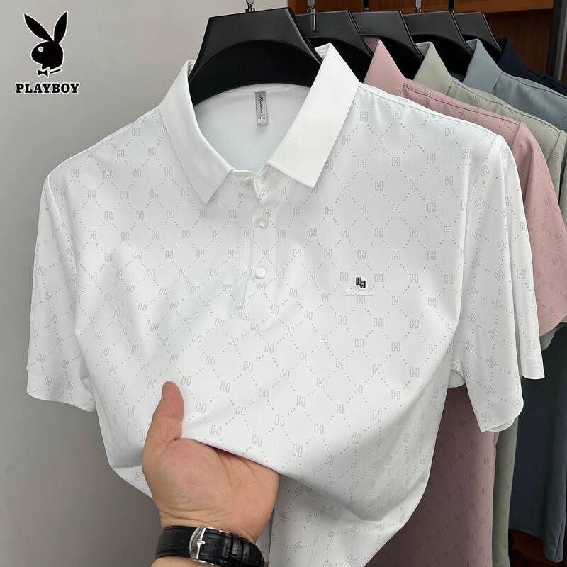 Playboy Men s Ice Silk Short Sleeve Polo Shirt 120