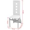 Dining Chairs - VIDAXL - Set of 6 - White Faux Leather - Metal