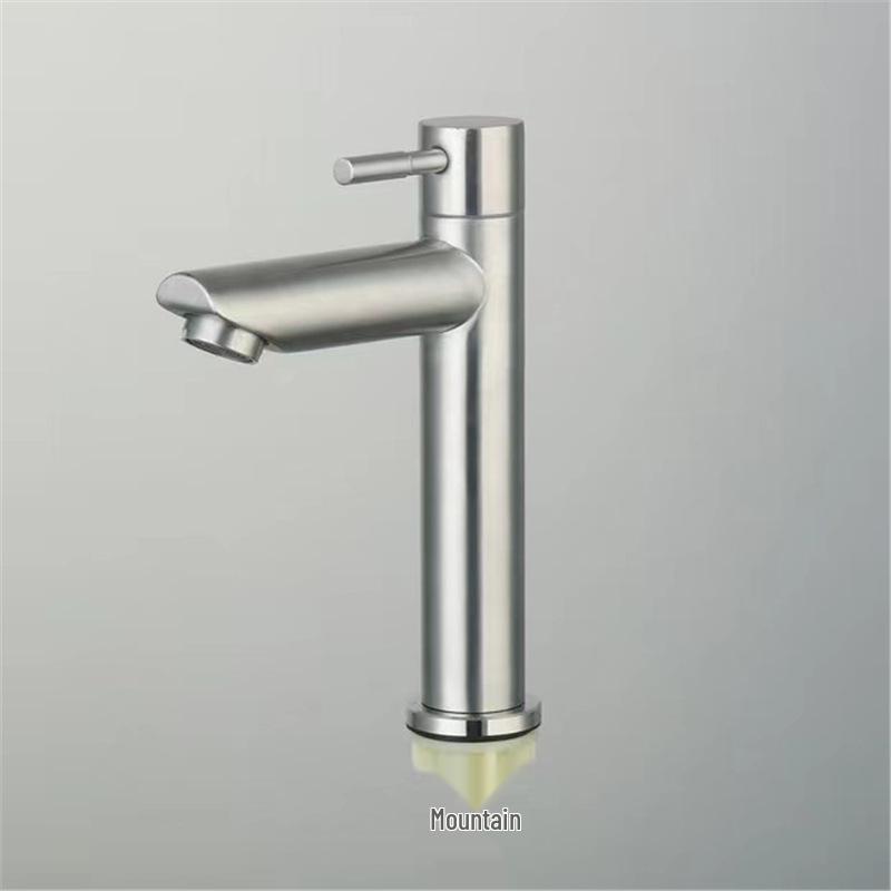 Extended Height Stainless Steel Bathroom Sink Faucet