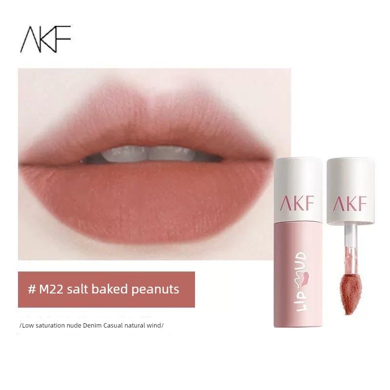 AKF Lip Mud M08/25/09/19/04/M07 Color Sea Salt Princess Caramel Chocolate Glaze Lipstick