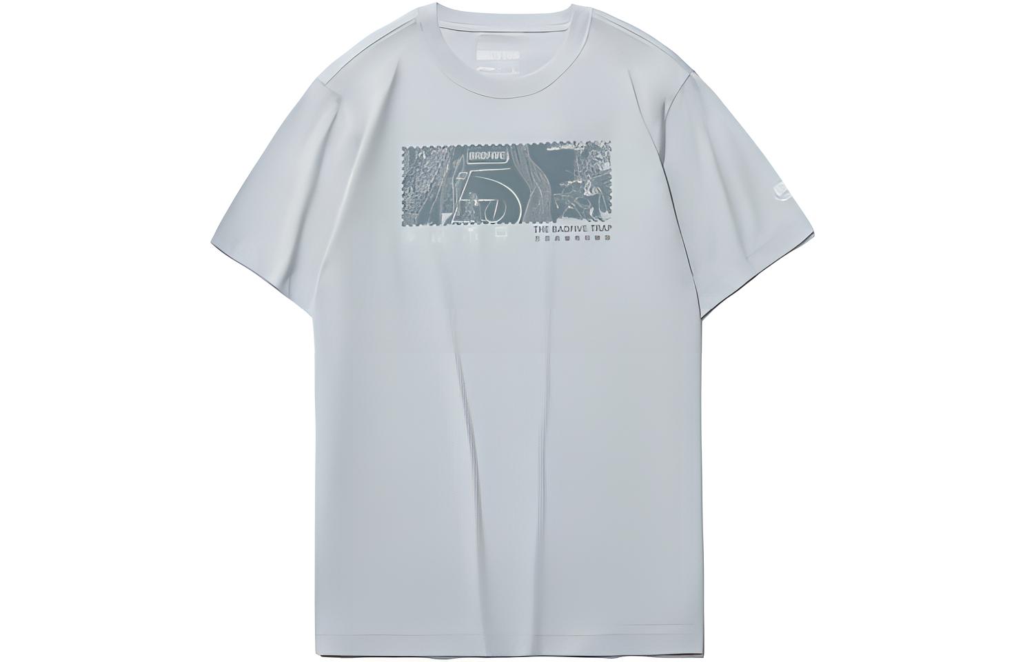 Li Ning Badfive T Shirt Men s Cloud Gray Blue AHSR117-4 XXXL