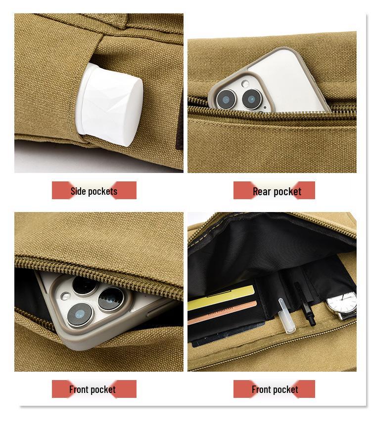 Korean Canvas Messenger Bag: Trendy Large Capacity Shoulder Bag for Men, Students, and Camera Gear