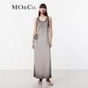 MO&Co. Cool Feel Distressed Floral Deep U-Neck Sleeveless Long Dress