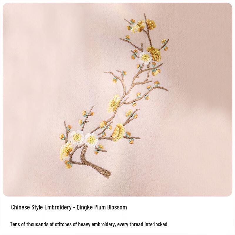 Hengyuanxiang 100% Wool Embroidered Scarf