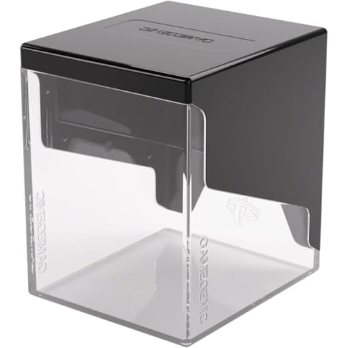 Gamegenic Bastion 100+XL Deck Box - Compact, Safe, and Perfectly Organized! Securely Stores Over 100 Double-Sleeved Cards in Black/Clear
