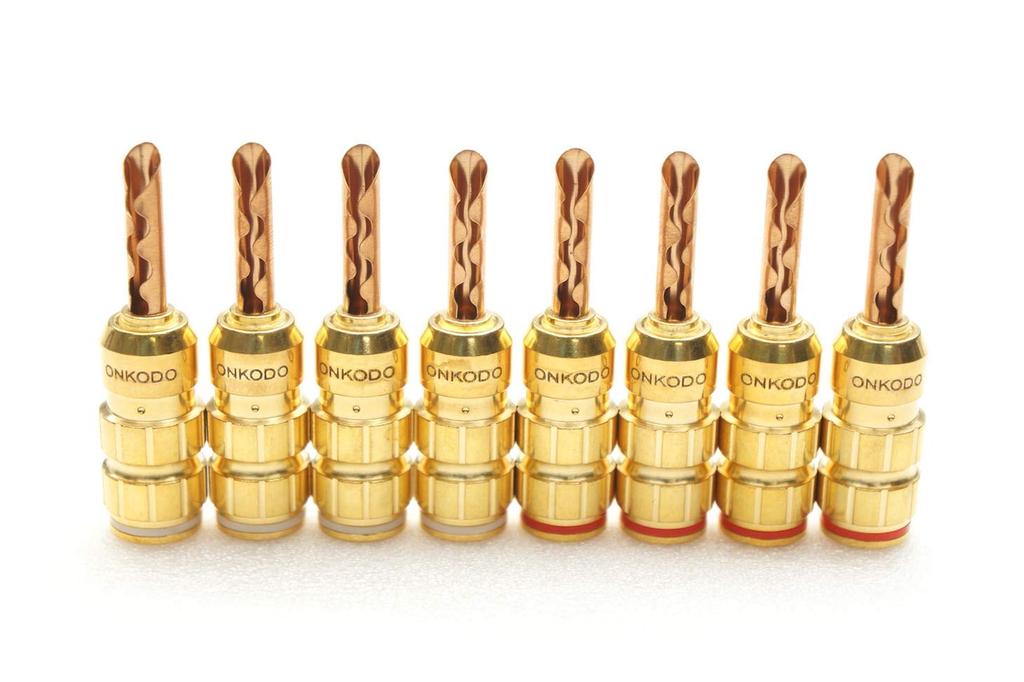 ONKODO BP-208B Unpainted, Unplated BFA Type Banana Plugs (Phosphor Bronze) (8 Pieces)