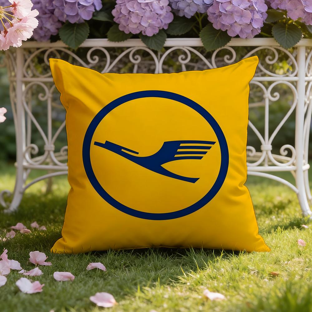 Travel L-Lufthansa Cushion Cover Home & Car Dual-Scene Pillow Cover: Reversible for Premium Comfort