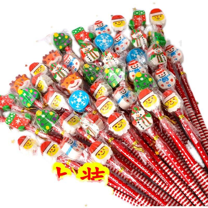 40 teile/beutel Kawaii Weihnachten HB Holz Bleistifte Mit Radiergummi Kinder Förderung Geschenke Student Writing Malerei Schreibwaren Geschenk