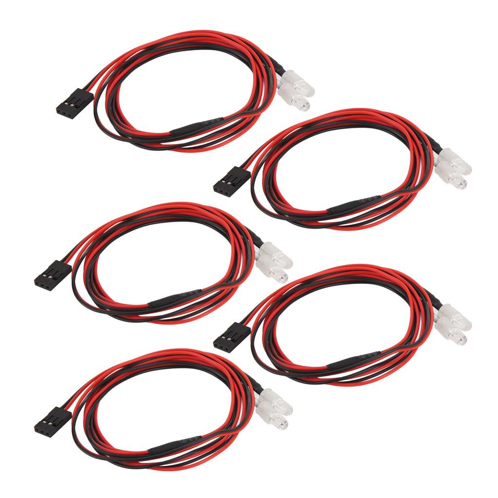 5 Stück RC Auto LED-Licht Universal Hohe Helligkeit Rotes Licht 5mm Lampenperlen 2 LED RC Licht-Kit für