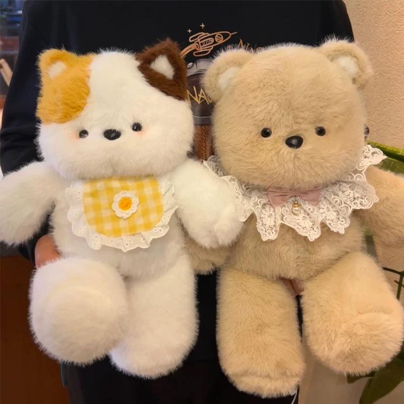 Running Bear Plush Calico Cat Doll – Stuffed Toy, Sleep Hug, Birthday Gift for Girls