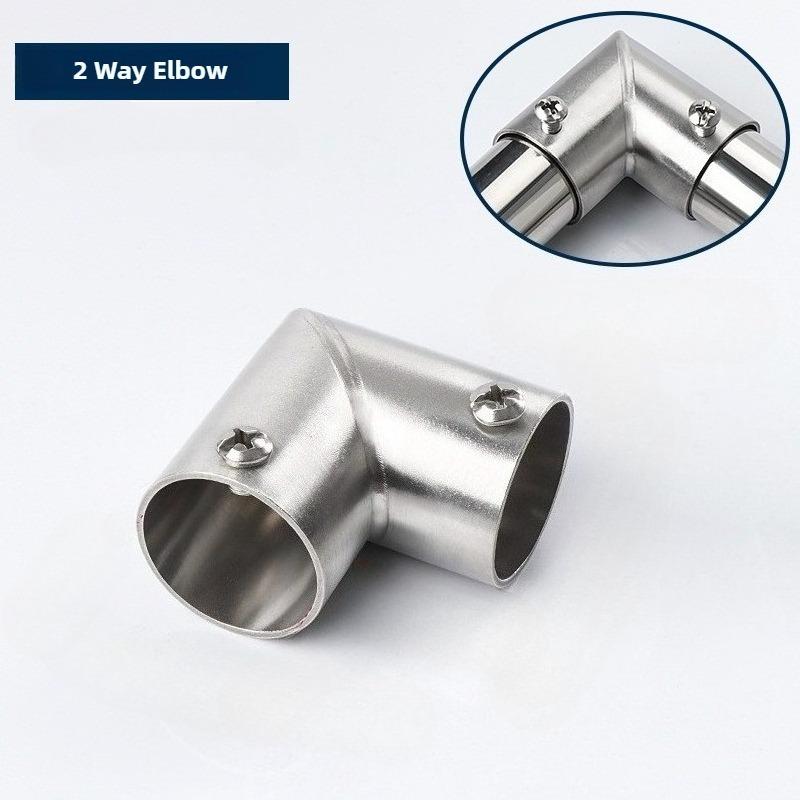1Pc New Straight Elbow Pipe Connector Stainless Steel 2/3/4/5/6 Way Pipe Fittings 19/25/32mm Tube Joint Furniture Hardware