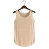 Women Summer Slub Cotton Tank Top Sleeveless T Shirt Round Neck Loose Singlets Vest Tops