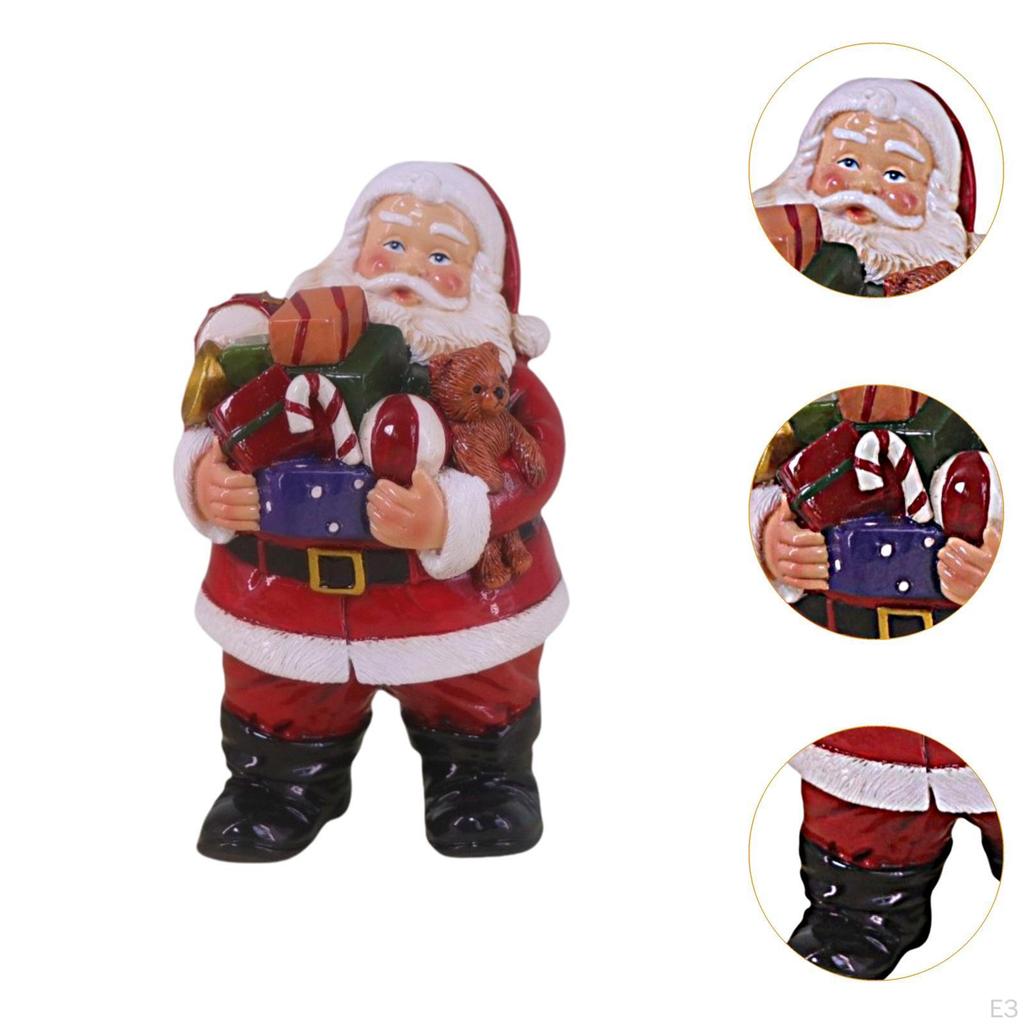 Resin Christmas Figurines, Decoration, Hand Painted Figurine, Santa Claus Statue for Party